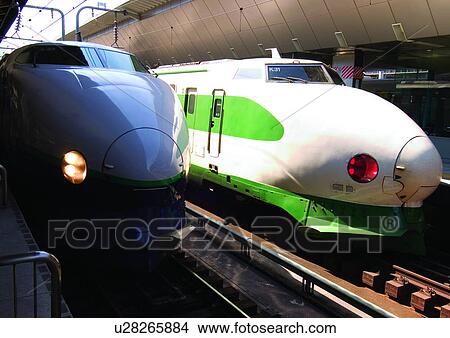 Picture - Bullet Train, Commuters, Day, Engine, High Speed Train. Fotosearch