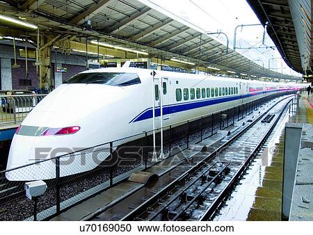 Stock Image - Bullet Train, Commuters, Day, Engine, High Speed Train, Mode Of Transport. Fotosearch