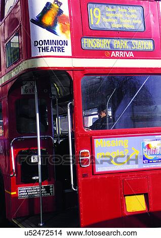 Picture - Bus, Close-up, Day, Double Decker Bus, Land Vehicle. Fotosearch