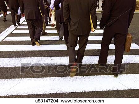 Picture - Businessmen, Commuters, Crossing. Fotosearch