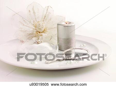 Candle, Plate, Celebration Event View Large Photo Image Stock Photography - Candle, Plate, Celebration Event. Fotosearch