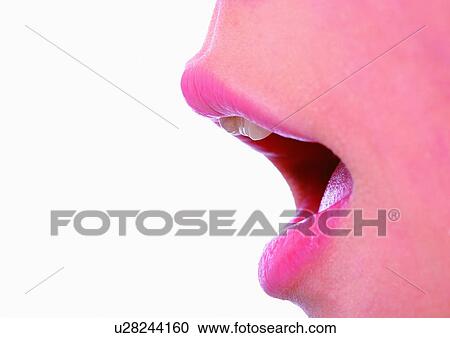 Stock Image - Chin, Close-Up, Facial Expression, Human Lips. Fotosearch