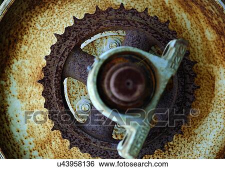 Stock Photograph - Circular, Close-Up, Cog, Device, Directly Above. Fotosearch