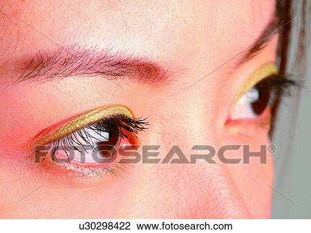 Stock Image - Close-Up, Cornea, Detail, Eye Lashes, Eyeball. Fotosearch