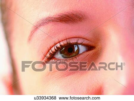 Stock Photo - Close-Up, Cornea, Detail, Eye Lashes, Eyeball. Fotosearch