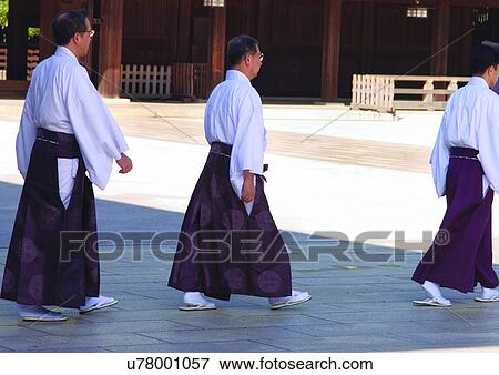 Stock Photo - Content, Day, In A Row, Meiji-jinja Shrine. Fotosearch
