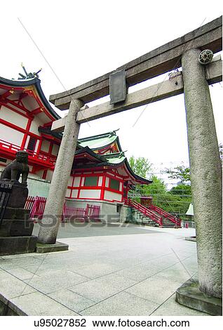 Stock Image - Hanazono-jinja Shrine, Structure. Fotosearch