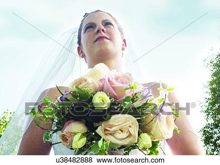 Holding, Standing, Wedding Dress, Veil View Large Photo Image Stock Photo - Holding, Standing, Wedding Dress, Veil. Fotosearch