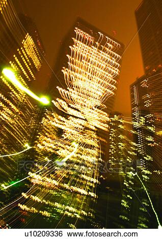 Stock Photograph - Outdoor, Night, Skyscraper. Fotosearch