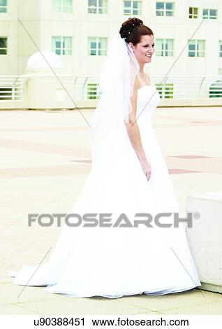 Standing, Smiling, Wedding Dress View Large Photo Image Stock Image - Standing, Smiling, Wedding Dress. Fotosearch