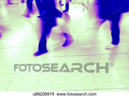 Stock Photo - Walking, Large Group Of People, Low section. Fotosearch