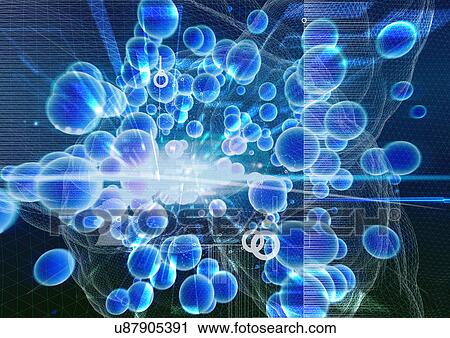 Stock Image - Biology, Blue, Cell, Close-Up, Cluster. Fotosearch