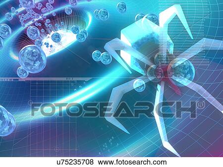 Stock Photo - Biology, Cell, Close-Up, Computer Graphics, Digitally Generated Image. Fotosearch