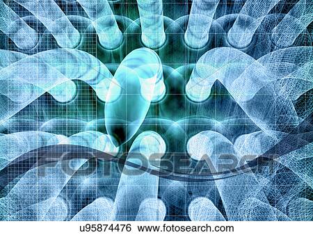 Stock Photograph - Biology, Cell, Close-Up, Computer Graphics, Digitally Generated Image. Fotosearch