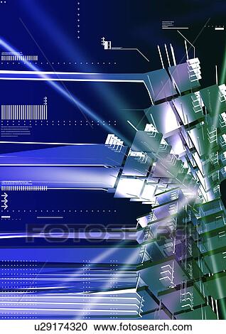 Stock Image - Blue, Close-Up, Computer Graphics, Design, Digitally Generated Image. Fotosearch