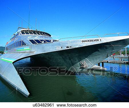 Stock Image - boat, outdoors, pier, harbor, water, Australia. Fotosearch