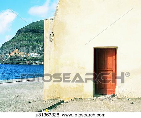 Stock Photo - building, Europe, doors, walls, shadow, water. Fotosearch