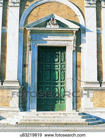 Stock Photo - building, Europe, doors, walls, steps, shadows. Fotosearch