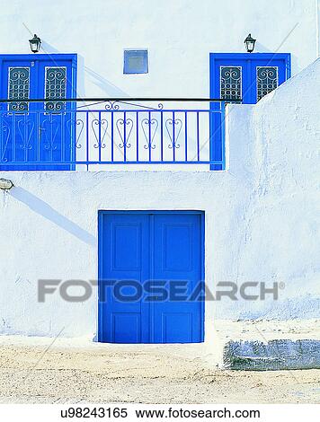 Stock Photography - building, Europe, doors, walls, balcony, lamps. Fotosearch
