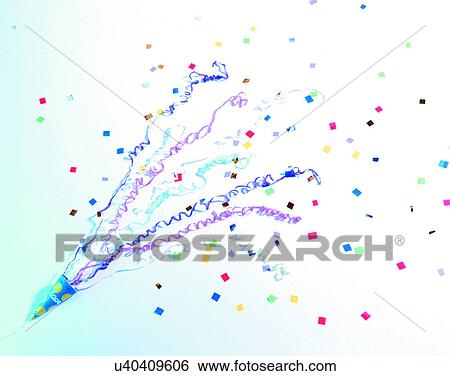 Stock Photograph - Christmas, indoors, party, new year's, confetti. Fotosearch