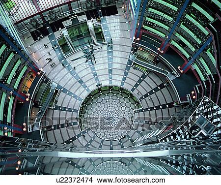 Picture - City view, modern look, high angel view, sky, windows, building. Fotosearch