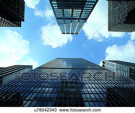 City view, modern look, outdoors, low angel view, sunshine, sky View Large Photo Image Stock Image - City view, modern look, outdoors, low angel view, sunshine, sky. Fotosearch