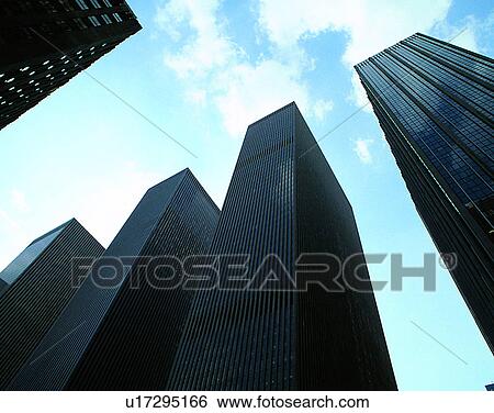 City view, modern look, outdoors, low angel view, sky, clouds View Large Photo Image Stock Photograph - City view, modern look, outdoors, low angel view, sky, clouds. Fotosearch