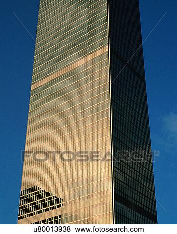 Stock Photo - City view, modern look, outdoors, sky, windows, building. Fotosearch