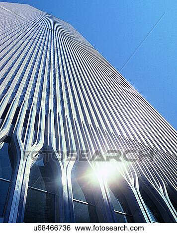 Stock Photograph - City view, modern look, outdoors, sky, windows, building. Fotosearch