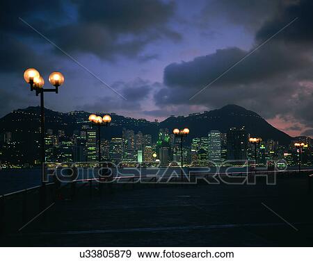 city view, outdoors, night time, lights, sky, evening View Large Photo Image Stock Photo - city view, outdoors, night time, lights, sky, evening. Fotosearch