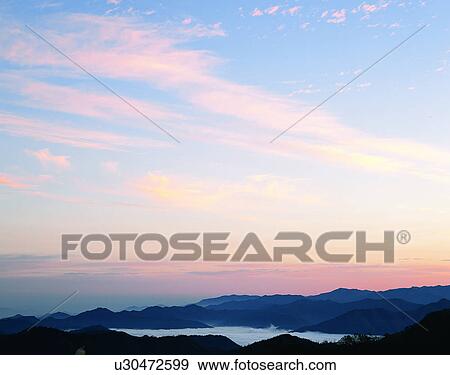 Stock Photo - clouds, sky, outdoors, mountains, landscape, water. Fotosearch