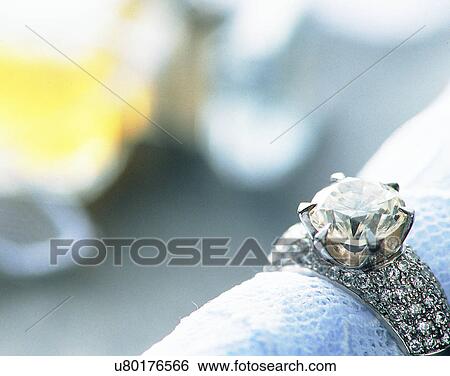 Stock Photograph - Color images, close-up, jewelry, luxury, ring, diamond. Fotosearch