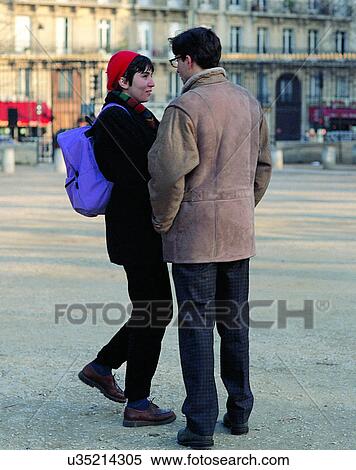 Stock Photography - couples, friends, outdoors, standing, young. Fotosearch