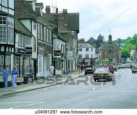 Stock Photo - England, UK, Europe, outdoors, buildings, houses. Fotosearch