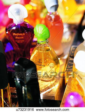 Stock Photograph - Europe, bottles, glass, perfume. Fotosearch