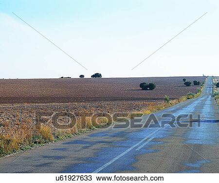 Stock Image - Europe, outdoors, roads, countryside, scenery, farms. Fotosearch