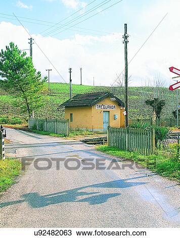 Stock Image - Europe, outdoors, roads, countryside, scenery, shadows. Fotosearch
