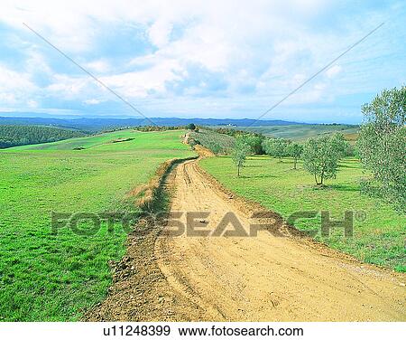 Europe, outdoors, roads, countryside, scenery, unpaved View Large Photo Image Stock Photo - Europe, outdoors, roads, countryside, scenery, unpaved. Fotosearch