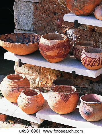 Europe, outside, traditional design, pottery, clay, bowls View Large Photo Image Stock Image - Europe, outside, traditional design, pottery, clay, bowls. Fotosearch