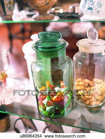Europe, shelf, jars, glass, candies, peanuts View Large Photo Image Picture - Europe, shelf, jars, glass, candies, peanuts. Fotosearch