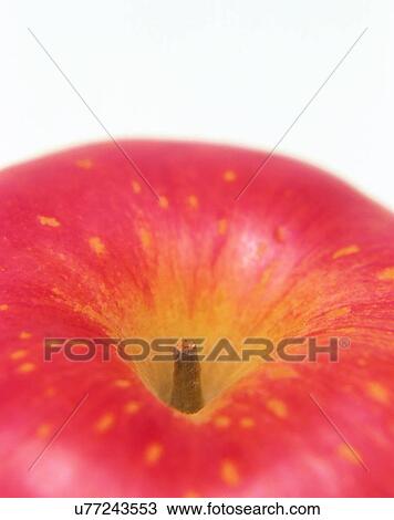 Stock Image - Fruits, nature, fresh, close-up, apple, stem. Fotosearch