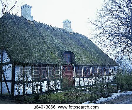 Stock Photograph - house, outdoors, daytime, architecture, winter, trees. Fotosearch