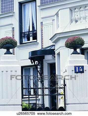 Stock Photography - house, outdoors, daytime, architecture, close-up, gate. Fotosearch