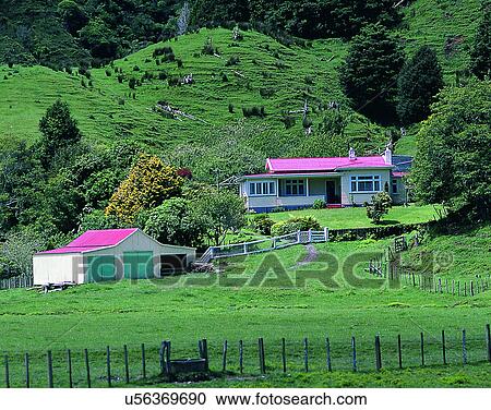 house, outdoors, daytime, countryside, farm, fence View Large Photo Image Stock Image - house, outdoors, daytime, countryside, farm, fence. Fotosearch