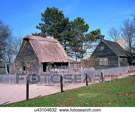 Stock Image - houses, outdoors, day time, trees, landscape, sky. Fotosearch