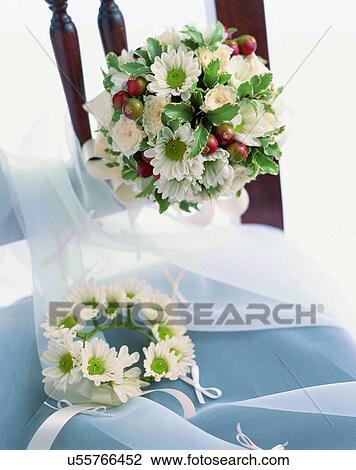 indoors, bouquet, flowers, close-up, chair, ribbon View Large Photo Image Stock Image - indoors, bouquet, flowers, close-up, chair, ribbon. Fotosearch