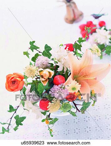 indoors, bouquet, flowers, close-up, chair View Large Photo Image Stock Image - indoors, bouquet, flowers, close-up, chair. Fotosearch