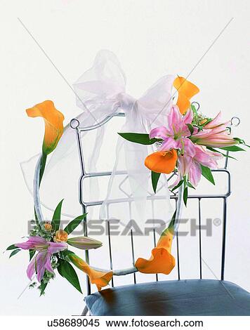 Stock Photography - indoors, bouquet, flowers, close-up, chair. Fotosearch