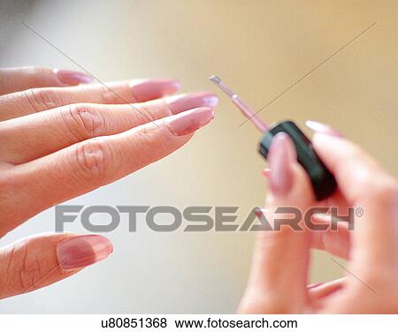 indoors, woman, fingers, nails, nail paint, body part View Large Photo Image Stock Photo - indoors, woman, fingers, nails, nail paint, body part. Fotosearch