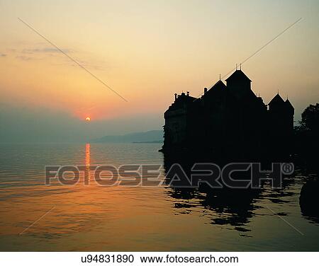 lakeside, water, nature, sky, sunset, buildings View Large Photo Image Stock Image - lakeside, water, nature, sky, sunset, buildings. Fotosearch